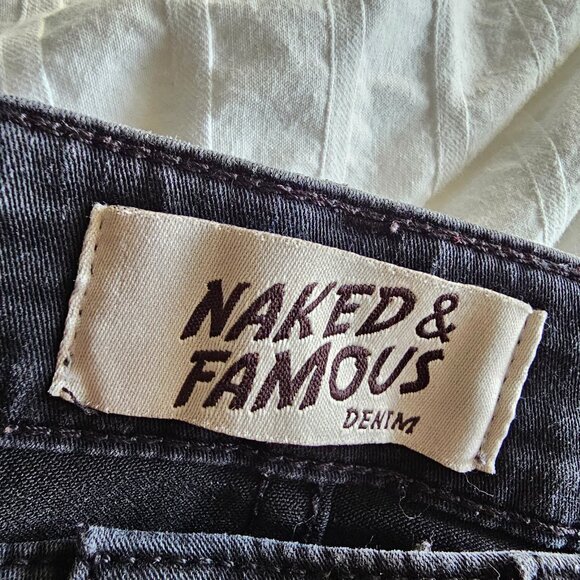 Naked & Famous The Skinny Jeans - Black Super Stretch - Sz 25 - Picture 7 of 13